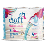 Soft Elite Kitchen Towels 3 Rolls – 4 Ply – 100 Sheets