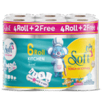 Soft Kitchen Towels (4+2) Rolls – 2 Ply – 100 Sheets