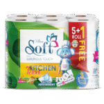 Soft Kitchen Towels (5+1) Rolls – 3 Ply – 90 Sheets