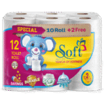 Soft Toilet Rolls (10+2) Rolls – 2 Ply – 200 Sheets