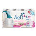 Soft Elite Toilet Rolls 16 Rolls – 4 Ply – 150 Sheets – New