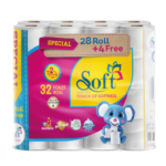 Soft Toilet Rolls (28+4) Rolls – 2 Ply – 175 Sheets