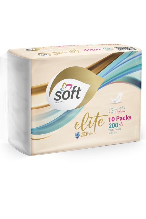 soft elite 200 sheets 10packs محارم سحب سوفت إليت 200 محرمة 10 أكياس نايلون - الصورة 1